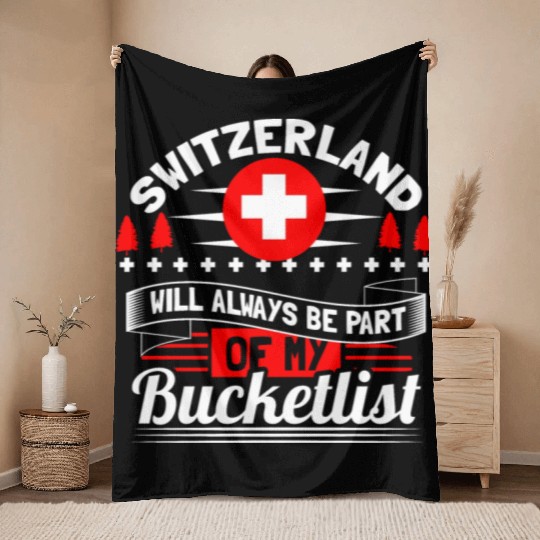 Switzerland Mountains Country Gift Idea Throw Blankets