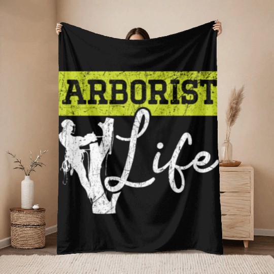 Arborist Life Logger Wood Whisperer Woodworking Throw Blankets