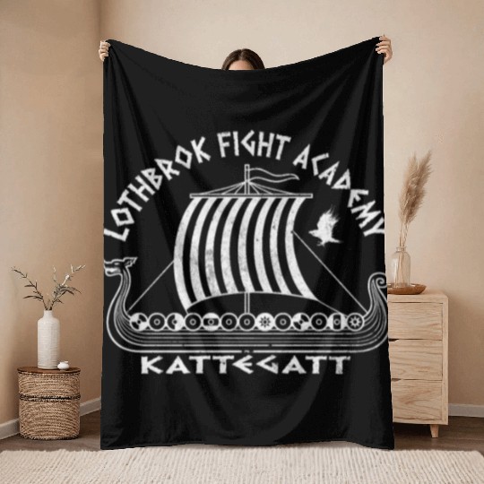 Lothbrok Fight Academy Kattegat Vikings Floki Throw Blankets