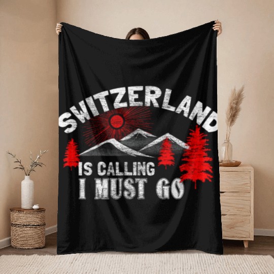 Switzerland Mountains State Throw Blankets