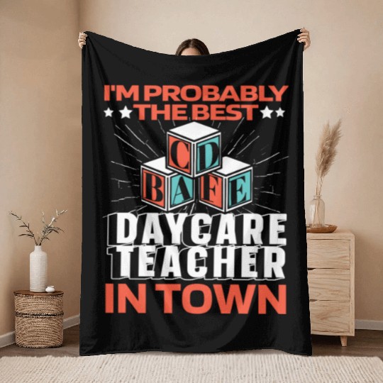 Daycare Teacher Funny Throw Blankets