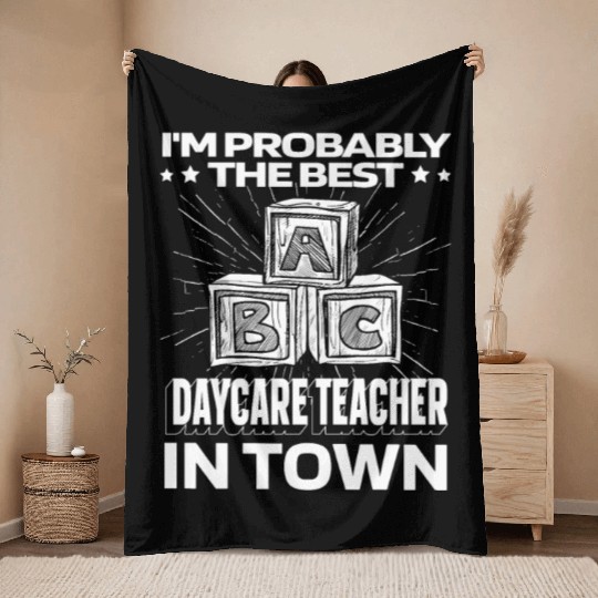 Daycare Teacher Funny Throw Blankets