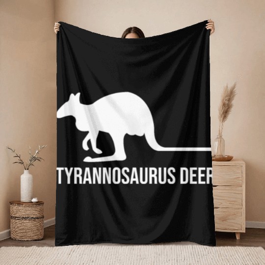 Funny Kangaroo Tyrannosaurus Deer Throw Blankets