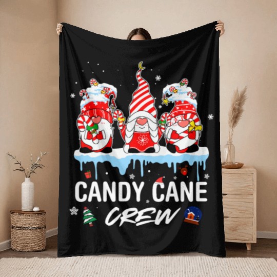 Candy Cane Crew, Santa Christmas 2022 Kids Boys Gi Throw Blankets