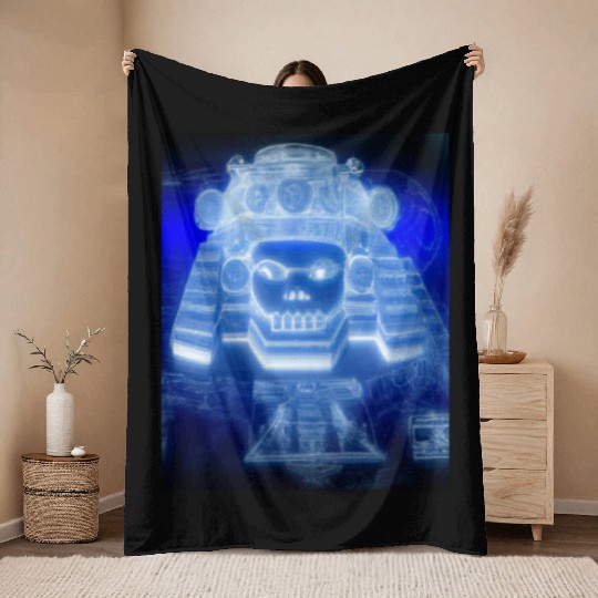 Maya Blueprints Inca Mask Drawing Ancient Throw Blankets