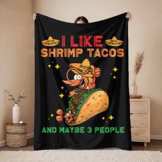 Shrimp Tacos Throw Blankets