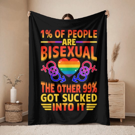 Bisexual Pride Bi LGBTQ Bisexuality Queer Rainbow Throw Blankets