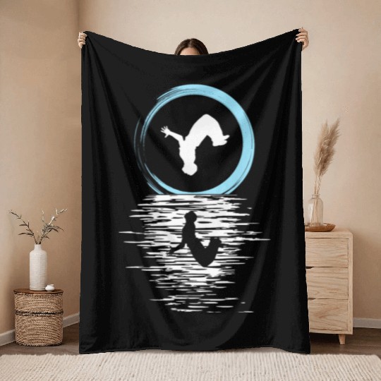 Parkour, Freerunning, Street Workout Acrobatic Throw Blankets