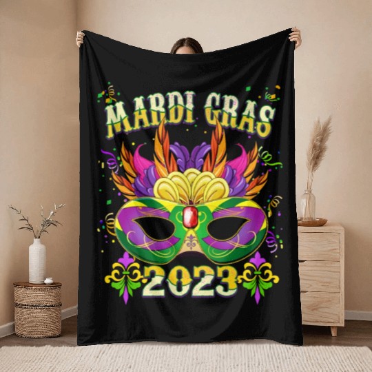 Mardi Gras Carnival - Mardi Gras 2023 Throw Blankets