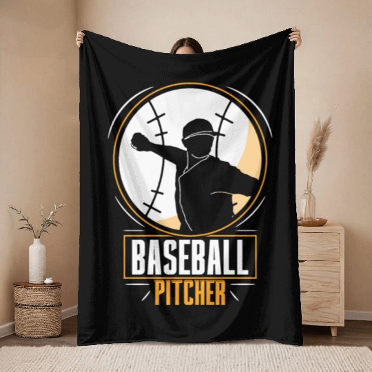 Baseball Pitcher Hobby Player Sayings Throw Blankets
