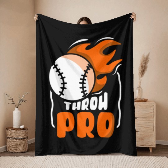 Throw Pro Baseball Pitcher Hobby Player Sayings Throw Blankets