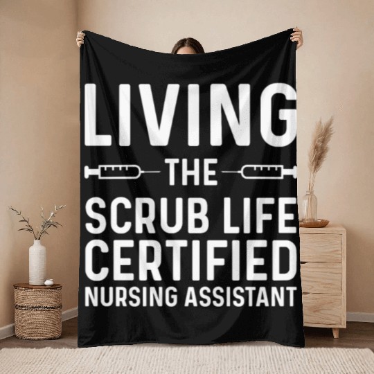Nursing Assistant Nursing Scrub Medical Throw Blankets