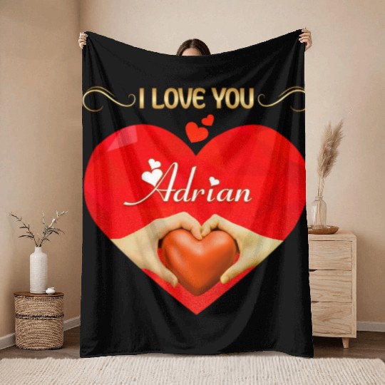 I love you Adrian Throw Blankets