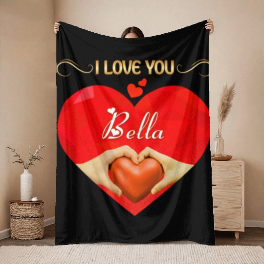 I love you Bella Throw Blankets