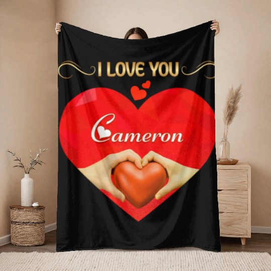 I love you Cameron Throw Blankets