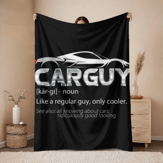Car Guy Sport Car Lover Funny Car Mechanic Throw Blankets