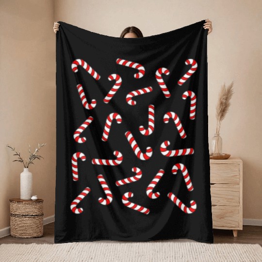Christmas Candy Cane Kids Candy Canes Pajamas Throw Blankets