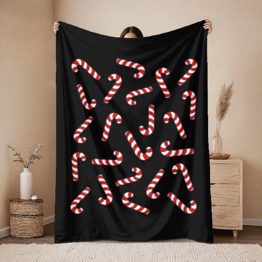 Christmas Candy Cane Kids Candy Canes Pajamas Throw Blankets