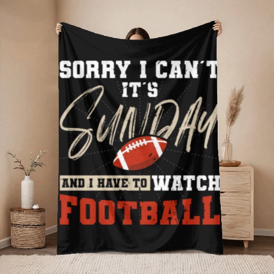 American Football Sunday Football Player Sport Fan Throw Blankets