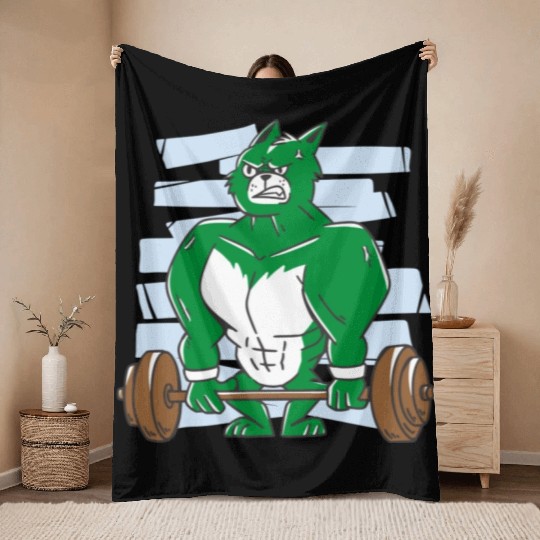 Pumping hulk. Gym Throw Blankets