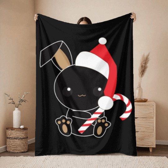 cute pretty bunny Throw Blankets