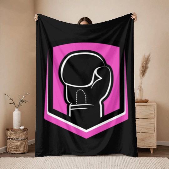pink boxing gloves Throw Blankets