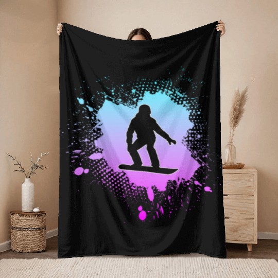 snowboarding Throw Blankets