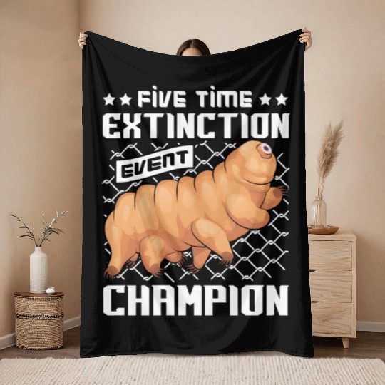 Moss Piglet Science Biology Tardigrade Lover Throw Blankets