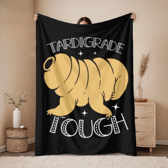 Tardigrade Tough Moss Piglet Science Tardigrade Throw Blankets
