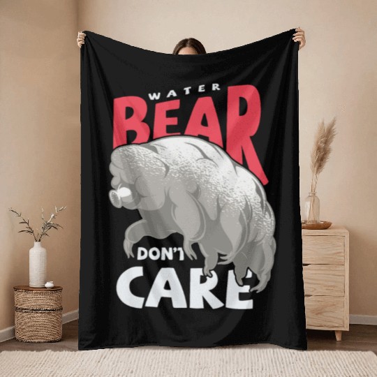 Moss Piglet Science Biology Tardigrade Lover Throw Blankets