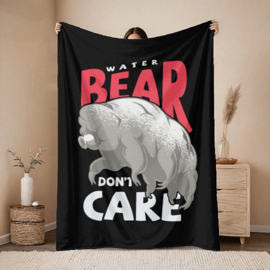 Moss Piglet Science Biology Tardigrade Lover Throw Blankets