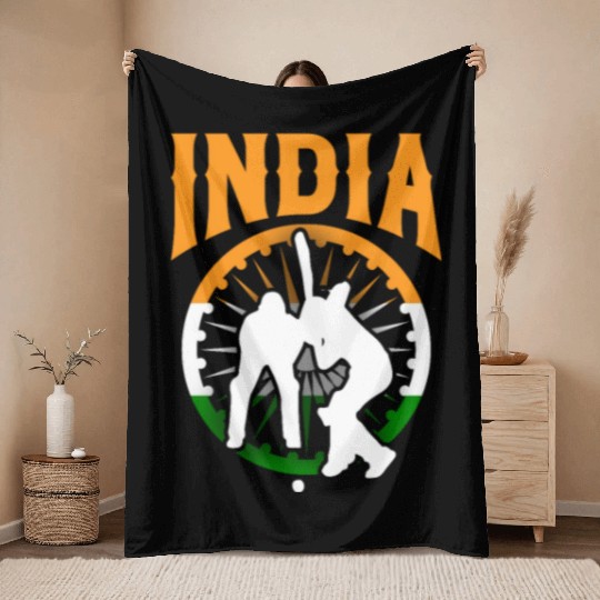 India Cricket Player Throw Blankets
