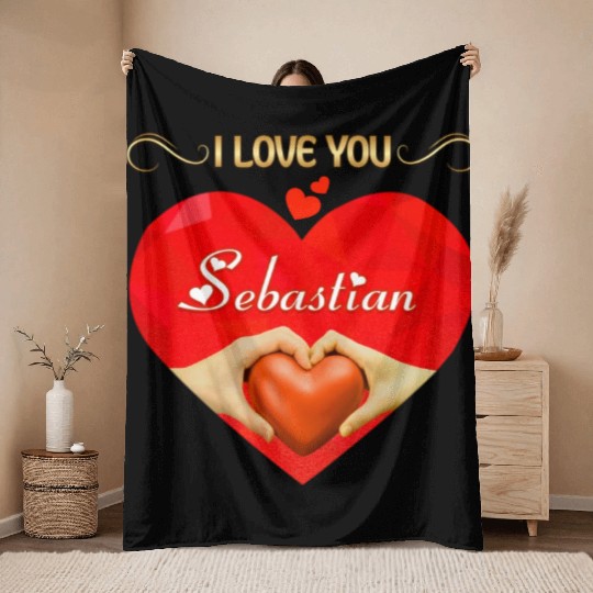 I love you Sebastian Throw Blankets