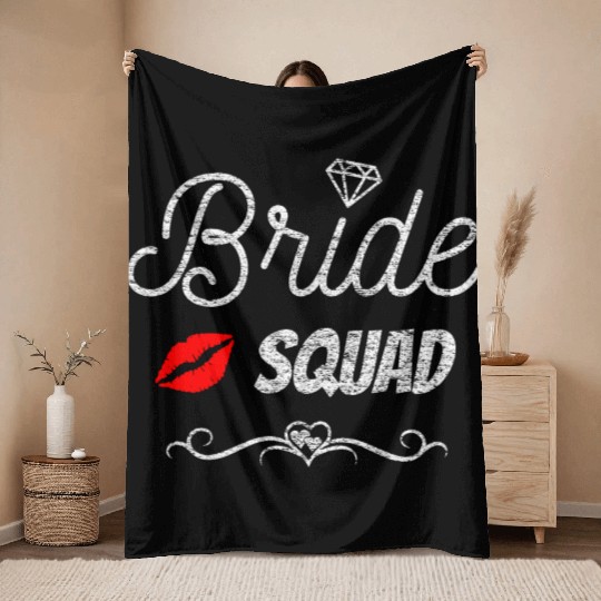 Bride Squad Womens Wedding Gifts for Bridesmaid Throw Blankets