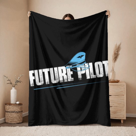 Future Pilot Aviation Fly Airline Throw Blankets