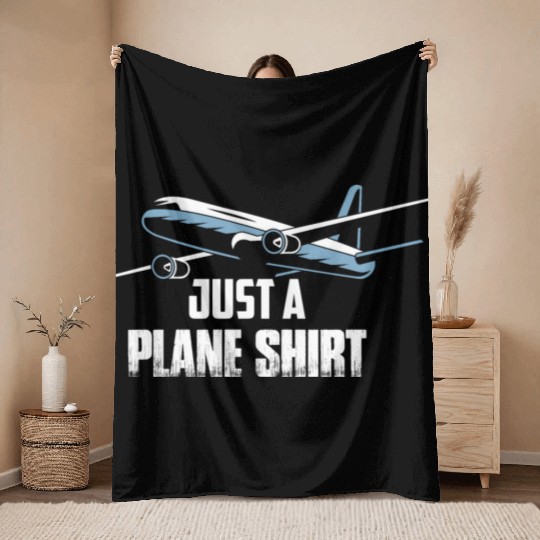 Just A Plane Throw Blankets Airline Pilot Aviation