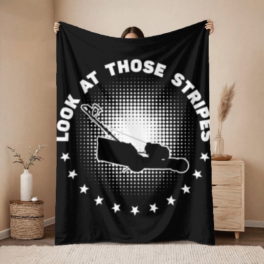 Look At Those Stripes - Lawn Mowing Funny Dad Lawn Throw Blankets
