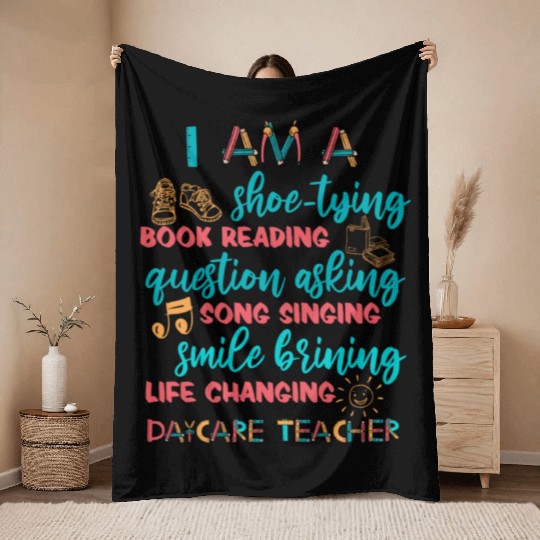 Childcare Kindergarten Preschool Daycare Teacher Throw Blankets