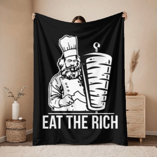 Eat the rich Karl Marx economist Throw Blankets