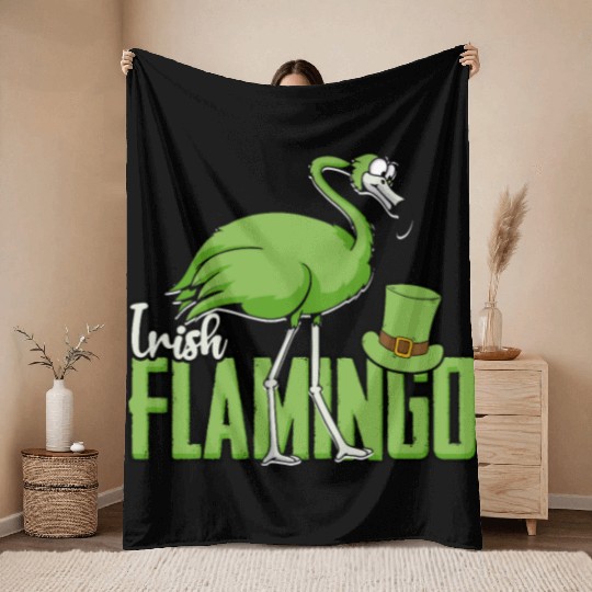 Irish Flamingo - flamingo Throw Blankets