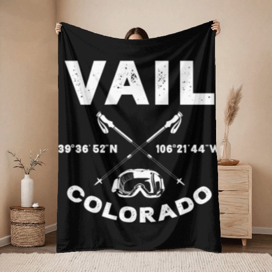 Vail Colorado, Skiing Throw Blankets