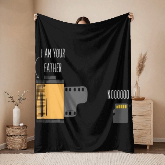 Funny Photography Film Father of SD Card Throw Blankets