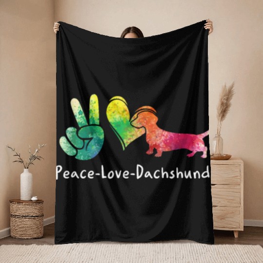 Dachshund Gift Dixie Wiener Doxie Dackel Throw Blankets