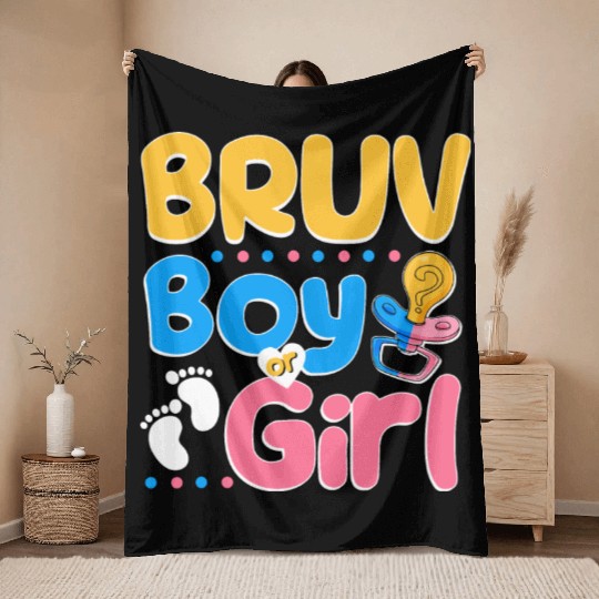 Pink or Blue Bruv Loves You Best Brother Ever Big Throw Blankets