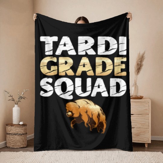 Tardigrade Squad Moss Piglet Science Lover Throw Blankets