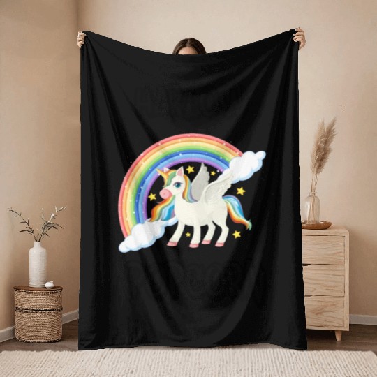 Harlow And Popcorn Merch Popcorn The Pony Throw Blankets