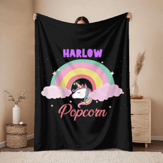 Harlow and Popcorn Merch Popcorn the Pony Throw Blankets