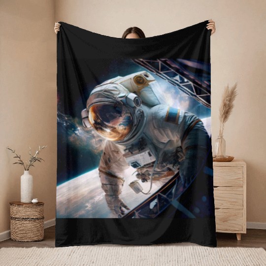 Astronaut Cosmonaut Sci-Fi character Throw Blankets