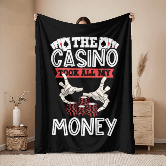Poker Casino Poker Player Gambling Roulette Throw Blankets