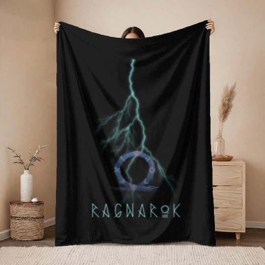 god of war ragnarock Throw Blankets black for gamers